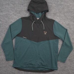 Zero Restriction Tyson Hoodie Mens Large Green Black Performance Golf Pullover